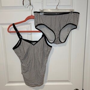 Bravissimo Tankini Set Black and White Chevron